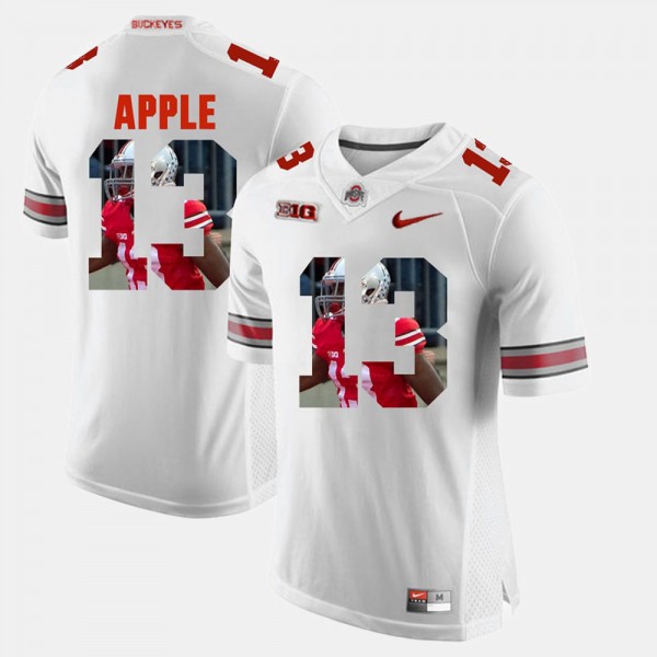 Ohio State Buckeyes Eli Apple Men's #13 White Pictorial Fashion College Football Jersey 2404TFZO3